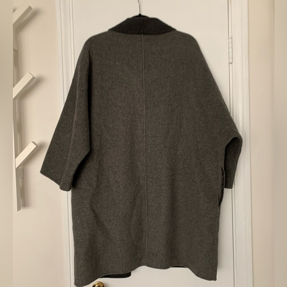 GAP Charcoal and Black Wool Blend Coat - Picture 3 of 6